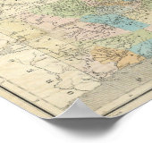 Kaart van de staat Californië Poster (Hoek)