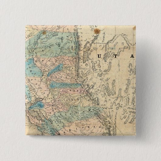Kaart van de staat Californië Vierkante Button 5,1 Cm (Voorkant)