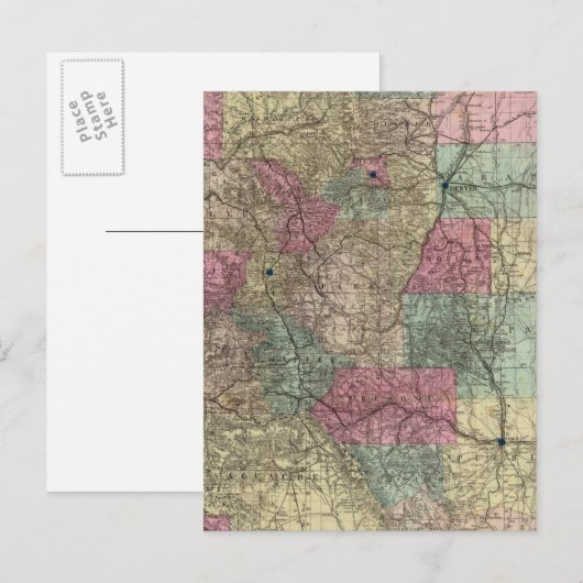 Kaart van de staat Colorado (Voorkant / Achterkant)