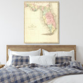 Kaart van de staat Florida Canvas Afdruk (Insitu (Slaapkamer))