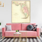 Kaart van de staat Florida Canvas Afdruk (Insitu (Woonkamer))