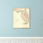 Kaart van de staat Florida Canvas Afdruk (Insitu (Houten vloer))