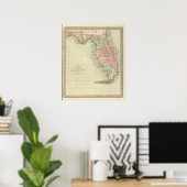 Kaart van de staat Florida Poster (Thuiskantoor)