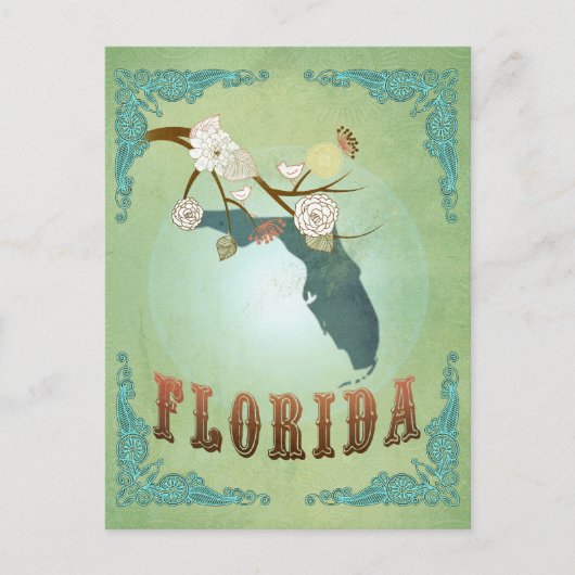 Kaart van de  staat Florida - Sage Green (Voorkant)