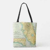  kaart van de staat Florida Tote Bag (Achterkant)