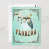 Kaart van de  staat Florida - Turquoise Blue (Voorkant / Achterkant)