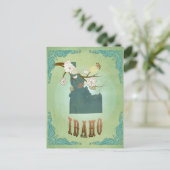 Kaart van de staat Idaho - Groen (Staand voorkant)