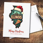 Kaart van de staat Illinois Christmas Holiday Brie
