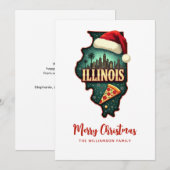 Kaart van de staat Illinois Familie Kerstmis (Voorkant / Achterkant)