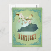 Kaart van de  staat Kentucky - Sage Green (Voorkant / Achterkant)