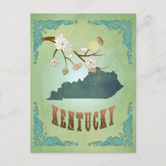 Kaart van de  staat Kentucky - Sage Green (Voorkant)