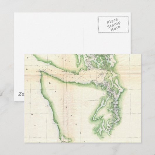  kaart van de staat Kusta Washington (1857) (Voorkant / Achterkant)