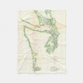  kaart van de staat Kusta Washington (1857) Fleece Deken (Voorkant)