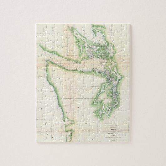  kaart van de staat Kusta Washington (1857) Legpuzzel (Verticaal)