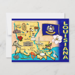 Kaart van de staat Louisiana
