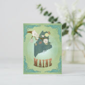 Kaart van de staat Maine - Groen (Staand voorkant)