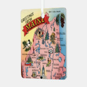 Kaart van de staat Maine Ornament (Voorkant links)