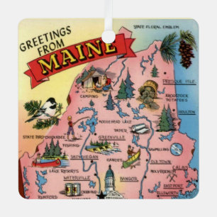 Kaart van de staat Maine Ornament