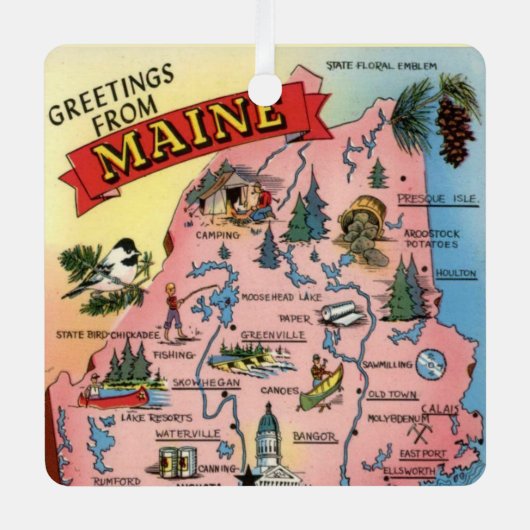 Kaart van de staat Maine Ornament (Voorkant)