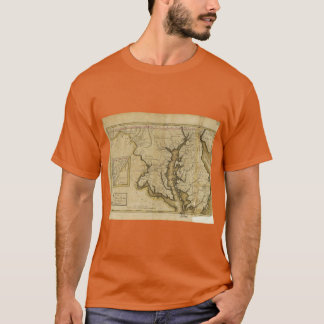 Kaart van de staat Maryland 1795 T-shirt