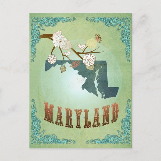 Kaart van de staat Maryland - Groen (Voorkant)
