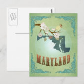 Kaart van de  staat Maryland - Sage Green (Voorkant / Achterkant)