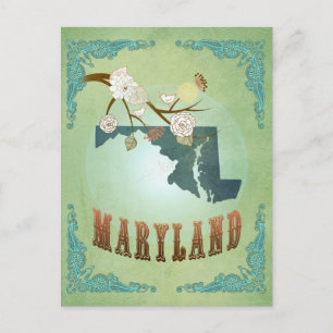 Kaart van de  staat Maryland - Sage Green