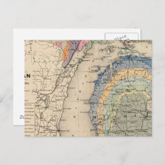 Kaart van de staat Michigan (Voorkant / Achterkant)