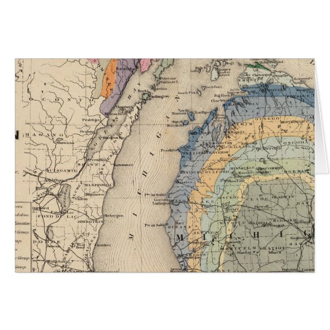 Kaart van de staat Michigan (Voorkant Horizontaal)