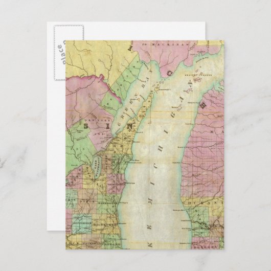 Kaart van de staat Michigan (Voorkant / Achterkant)