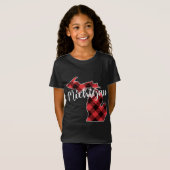 Kaart van de staat Michigan Buffalo Plaid Christma T-shirt (Voorkant volledig)
