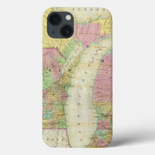 Kaart van de staat Michigan iPhone 13 Hoesje