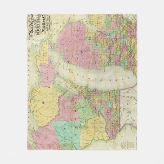 Kaart van de staat Michigan Fleece Deken (Voorkant)