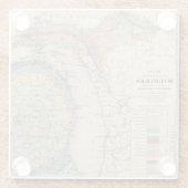 Kaart van de staat Michigan Glazen Onderzetter (Achterkant)