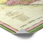 Kaart van de staat Michigan Poster (Hoek)