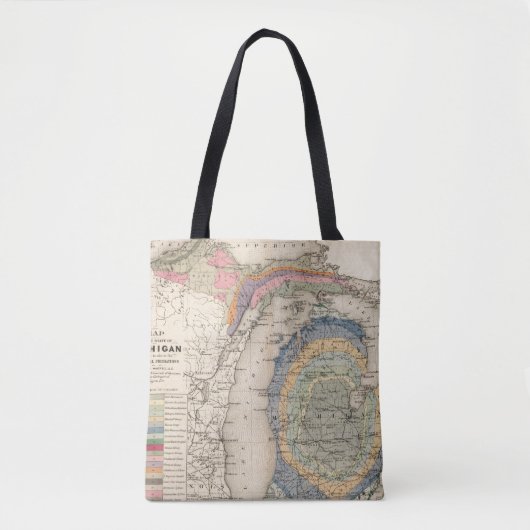 Kaart van de staat Michigan Tote Bag (Voorkant)