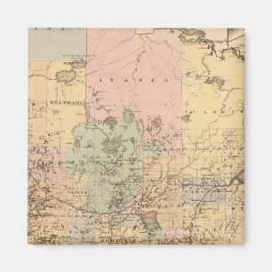 Kaart van de staat Minnesota, 1874 Magneet