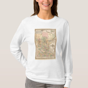 Kaart van de staat Minnesota, 1874 T-shirt