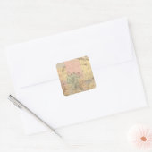 Kaart van de staat Minnesota, 1874 Vierkante Sticker (Envelop)