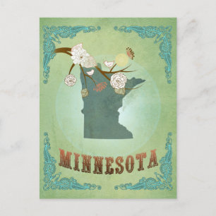 Kaart van de  staat Minnesota - Sage Green