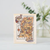 Kaart van de staat Mississippi Post Kaart (Staand voorkant)