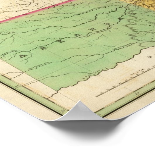 Kaart van de staat Missouri Poster (Hoek)