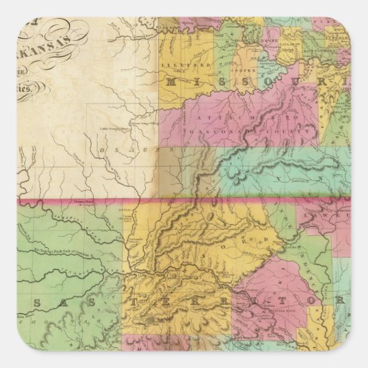 Kaart van de staat Missouri Vierkante Sticker (Voorkant)