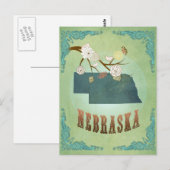 Kaart van de staat Nebraska - Groen (Voorkant / Achterkant)