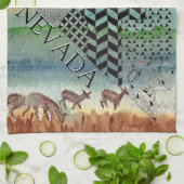 Kaart van de staat Nevada Desert Painting Kitchen Theedoek (Gevouwen)