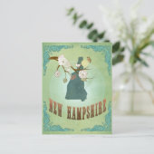 Kaart van de staat New Hampshire - Groen (Staand voorkant)