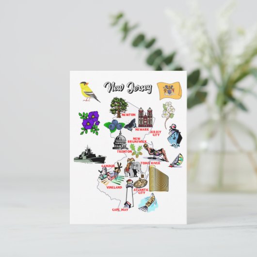 Kaart van de staat New jersey (Staand voorkant)