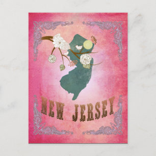 Kaart van de staat New Jersey - Modern  Snoep Pink