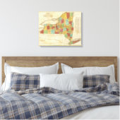 kaart van de staat New York Canvas Afdruk (Insitu (Slaapkamer))