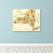 kaart van de staat New York Canvas Afdruk (Insitu (Houten vloer))